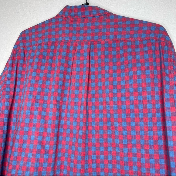 J. Crew Red & Blue Buffalo Check Plaid Slim Fit Long Sleeve Button Down Shirt XL - Picture 9 of 12